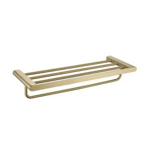 GJ-2703 Brushed Gold Towel Shelf